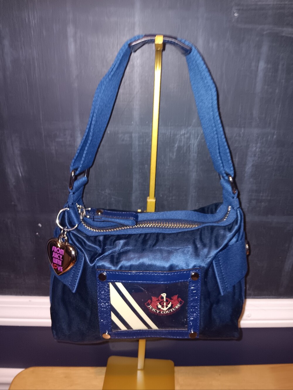 Juicy Couture Vintage Y2k Nylon Bag With Heart Charm